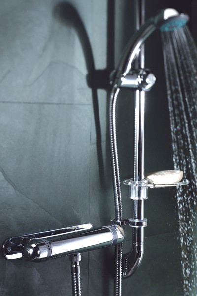 Example image of Deva Response Thermostatic Low Pressure Bar Shower Kit & Wall Plate.