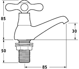 Technical image of Deva Consort Basin Taps (Pair, Gold).