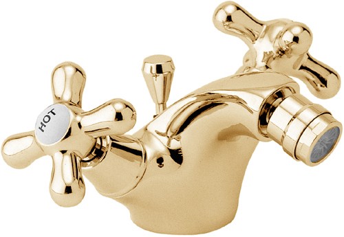 Larger image of Deva Consort Mono Bidet Mixer Tap With Pop Up Waste (Gold).