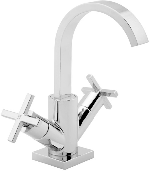 Larger image of Deva Crux Mono Basin Mixer Tap With Swivel Spout & Pop Up Waste (Chrome).