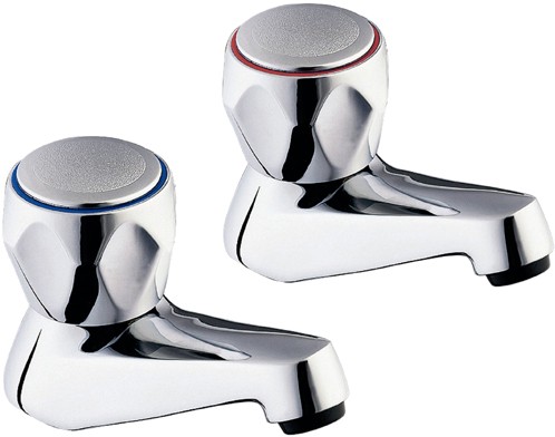 Deva Gold Profile Bath Taps (Chrome, Pair).