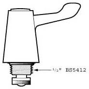 Technical image of Deva Spares Pair Of Tap Head Conversion Kits With 3" Lever Handles.