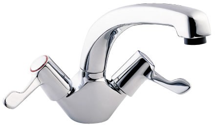 Deva Gold Lever Action Monoblock Sink Mixer With 3" Levers & Swivel Spout.