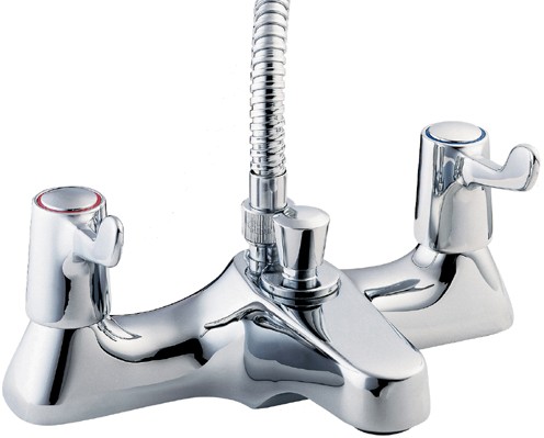 Deva Gold Lever Action 3" Lever Bath Shower Mixer Tap With Shower Kit.