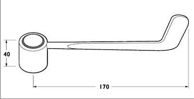 Technical image of Deva Lever Action Lever Bath Filler Tap With 6" Long Handles.