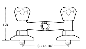 Technical image of Deva Profile Breech 1/2" Shower Mixer.