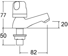 Technical image of Deva Dynamic Basin Taps (Pair, Chrome).