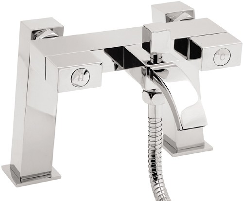 Larger image of Deva Edge Bath Shower Mixer Tap With Shower Kit And Wall Bracket.