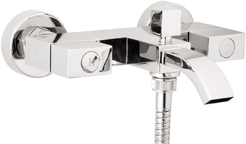 Larger image of Deva Edge Wall Mounted Bath Shower Mixer Tap With Shower Kit.