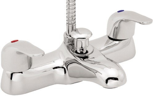 Larger image of Deva Eider Bath Shower Mixer Tap With Shower Kit (Chrome).