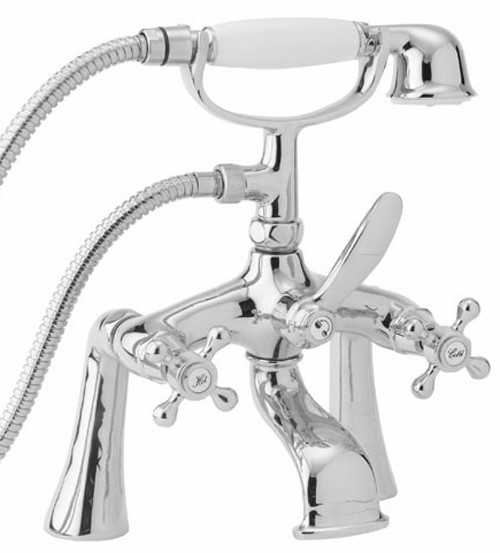 Larger image of Deva Empire Bath Shower Mixer Tap With Shower Kit (Chrome).