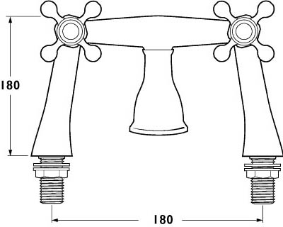 Technical image of Deva Empire Bath Filler Tap (Gold).
