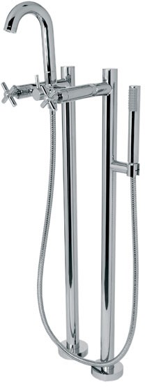 Larger image of Deva Expression Bath Shower Mixer Tap With Stand Pipes And Shower Kit.