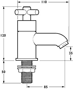 Technical image of Deva Expression Bath Taps (Pair).