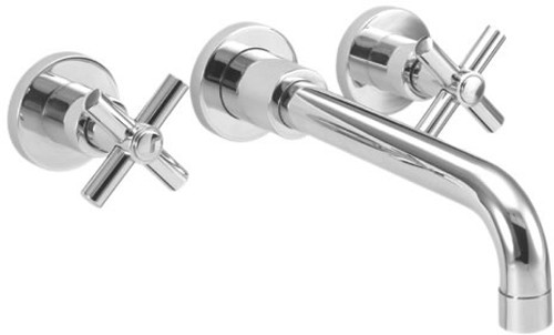 Larger image of Deva Expression 3 Tap Hole Wall Mounted Basin Mixer Tap.