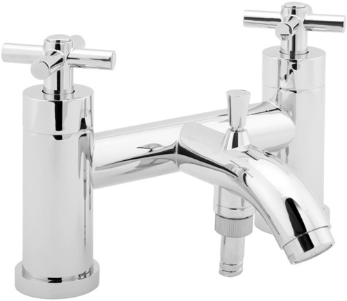 Larger image of Deva Expression Bath Shower Mixer Tap With Shower Kit (Chrome).