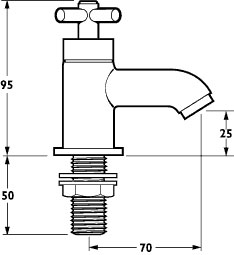 Technical image of Deva Expression Cloakroom Basin Taps (Pair).