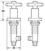 Technical image of Deva Expression 1/2" Side Valves (Pair).