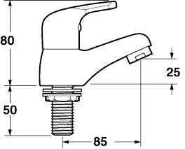 Technical image of Deva Excel Basin Taps (Pair, Chrome).