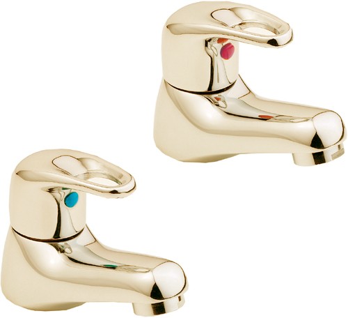 Larger image of Deva Excel Basin Taps (Pair, Gold).