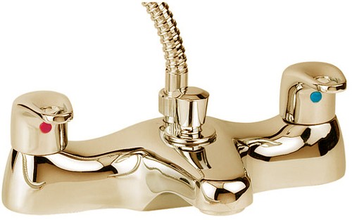 Larger image of Deva Excel Bath Shower Mixer Tap With Shower Kit (Gold).