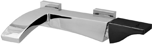 Larger image of Deva Fischio Wall Mounted Bath Filler Tap (Black Handle).