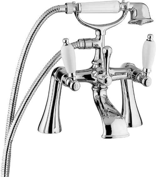 Deva Gold Georgian Bath Shower Mixer Tap With Shower Kit (Chrome).