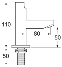 Technical image of Deva Ikon Basin Taps (Pair).