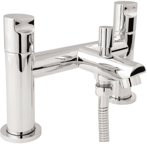 Larger image of Deva Ikon Bath Shower Mixer Tap With Shower Kit And Wall Bracket.