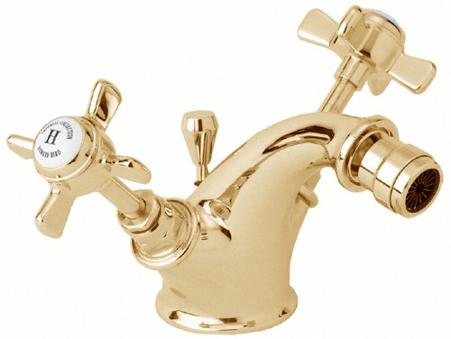 Larger image of Deva Imperial Mono Bidet Mixer Tap With Pop Up Waste (Gold).
