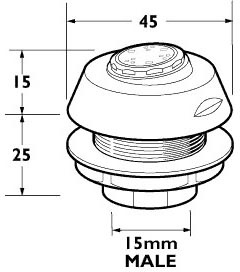 Technical image of Deva Accessories Swivel Body Jets (Pair, Chrome).