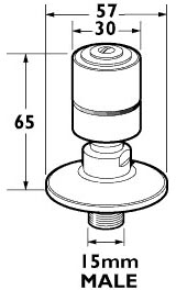 Technical image of Deva Accessories Swivel Body Jet (Chrome).