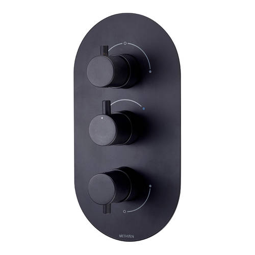 Larger image of Methven Kaha Concealed Thermostatic Mixer Shower Valve (Black, 3 Outlets).