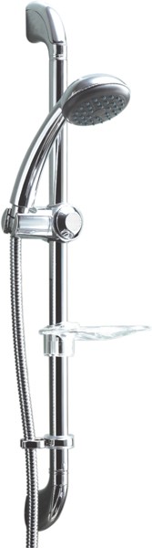 Larger image of Deva Shower Kits Riser Rail Kit With Handset And Hose (Chrome).