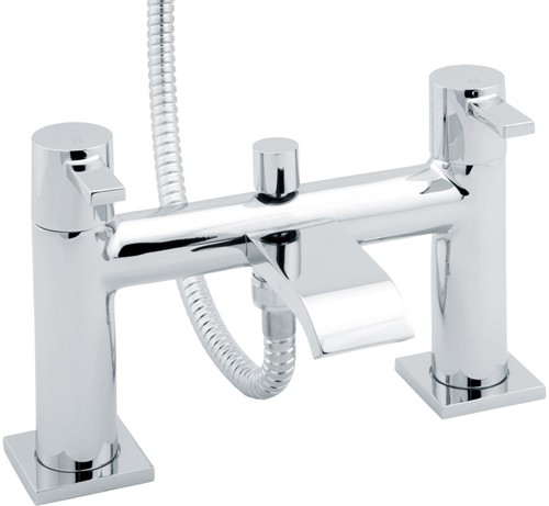 Larger image of Deva Linx Bath Shower Mixer Tap With Shower Kit And Wall Bracket (Chrome).