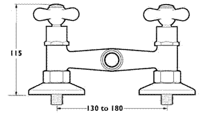 Technical image of Deva Regency Regent Manual Shower Valve (Gold).