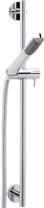 Larger image of Deva Shower Kits Modern Slide Rail Kit With Pencil Handset & Hose (Chrome).