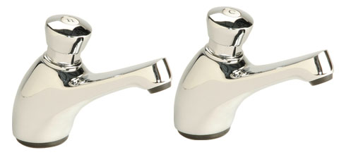 Deva Gold Commercial Preset Non-Concussive Basin Taps (Pair).