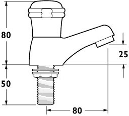 Technical image of Deva Pelican Basin Taps (Pair, Chrome).