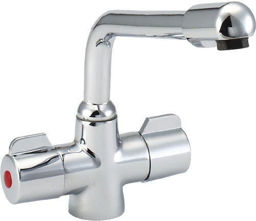 Larger image of Deva Contemporary Puffin Dual Flow Kitchen Mixer Tap, Swivel Spout.