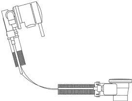 Technical image of Deva Wastes Freeflow Bath Filler With Pop Up Waste & Overflow (Chrome)