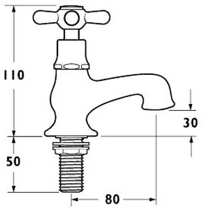 Technical image of Deva Regency Bath Tap Pack 1 (Chrome).