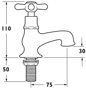 Technical image of Deva Regency Bath Tap Pack 1 (Chrome).