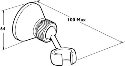 Technical image of Deva Accessories Shower Bracket (Chrome).