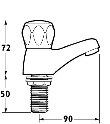 Technical image of Deva Commercial Water Saving Basin Taps (pair).