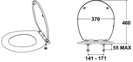 Technical image of Deva Toilet Seats Soft Close Toilet Seat (White, Plastic).