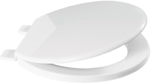 Larger image of Deva Toilet Seats Toilet Seat With Plasic Hinges (White, Plastic).