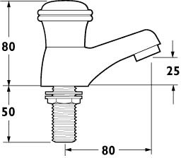 Technical image of Deva Senate Basin Taps (Pair, Gold).