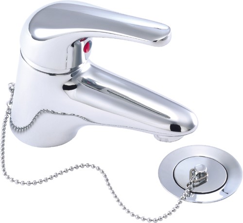 Larger image of Deva Revelle Librio Mono Basin Mixer Tap With Waste Chain Attachment (Chrome).