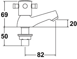 Technical image of Deva Sicilian Basin Taps (Pair).